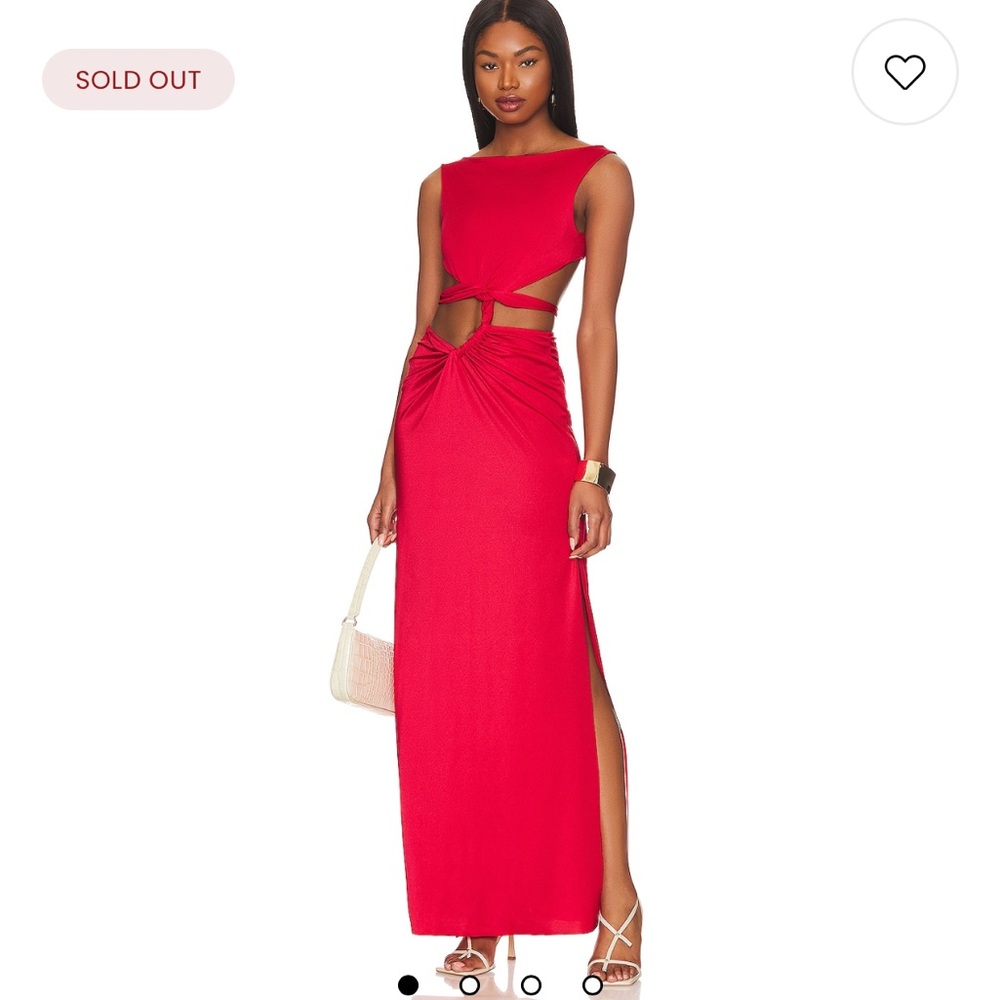 REVOLVE Baobab Ada Dress- Bold Red Cut-Out Maxi Dress